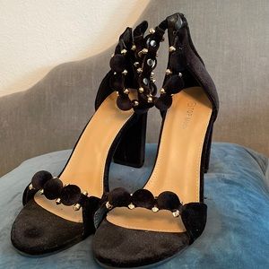 Velvet Black Block Heels Size 9
